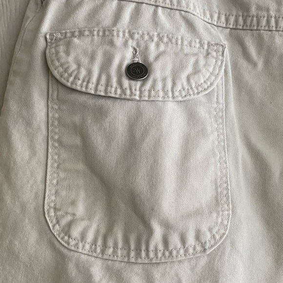 Vintage Wrangler Women Tan Cream Khaki Hi-Rise Mom Chino Shorts No Size Tag - Picture 8 of 12